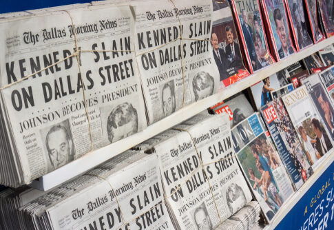 Historical newspapers reporting on the assassination of President Kennedy